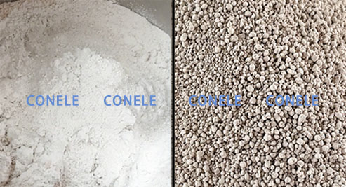 氧化铝造粒前后比照