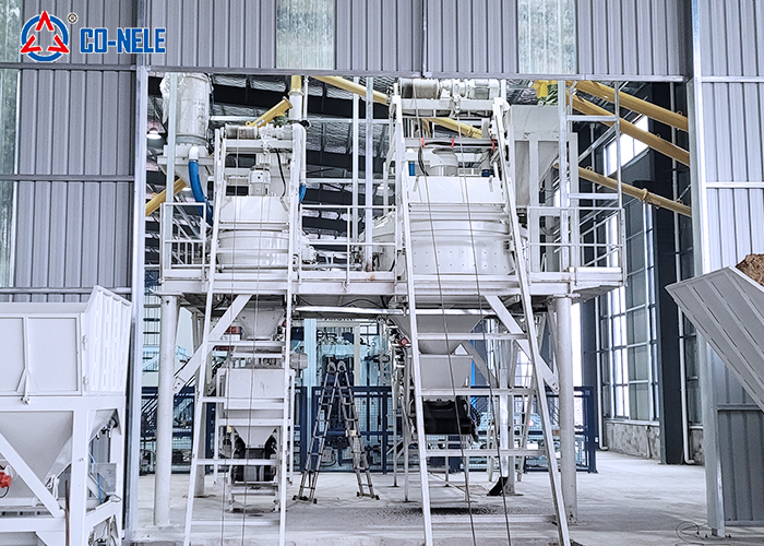 路面砖生产线配套两台3868la银河总站立轴搅拌机